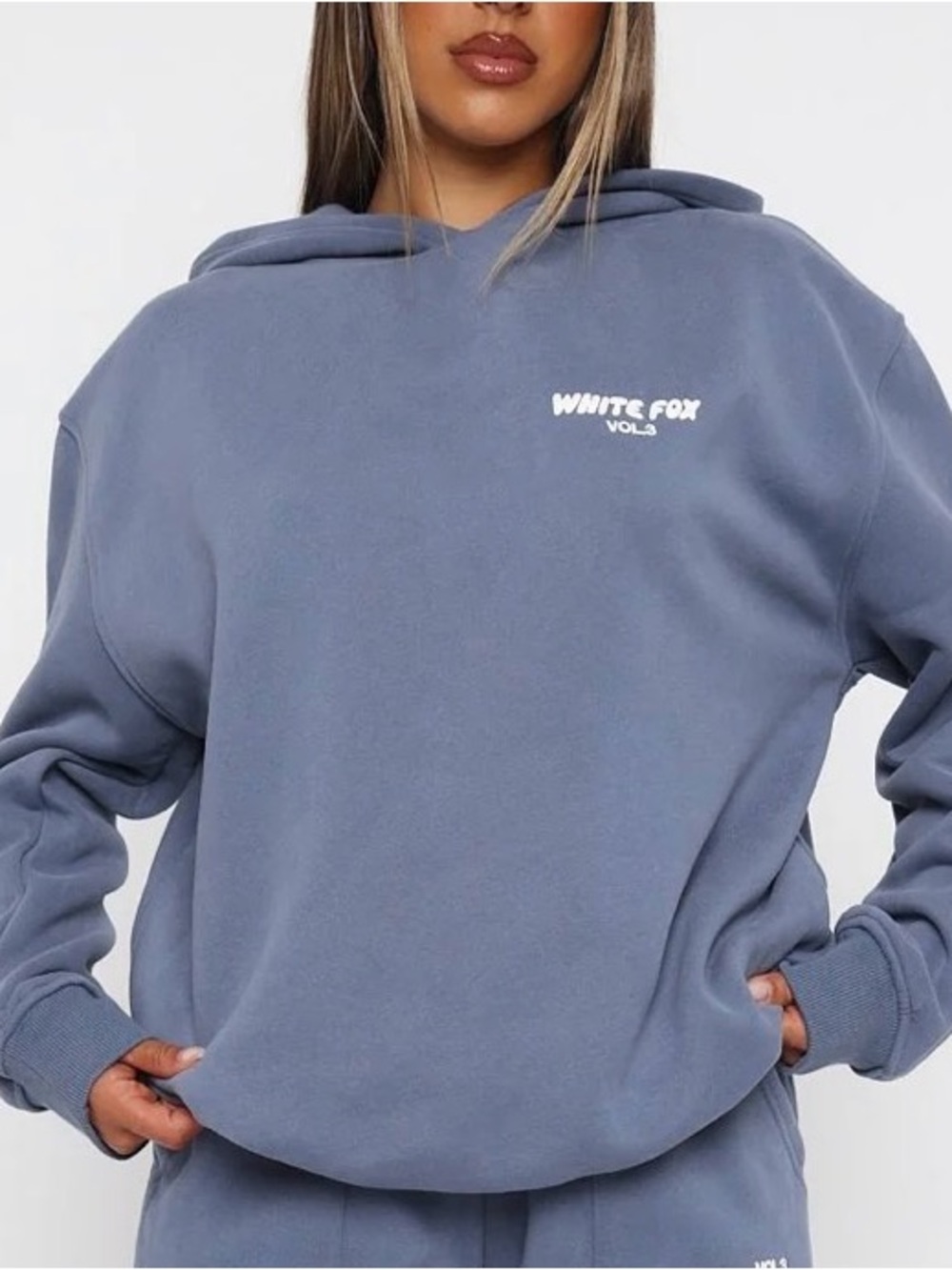 White Fox Offstage Women’s Hoodie in Ocean, Size S/M